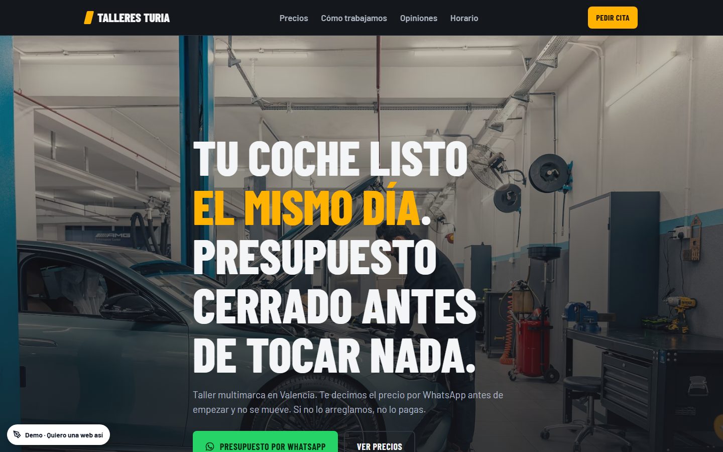 Web de ejemplo para un taller mecánico